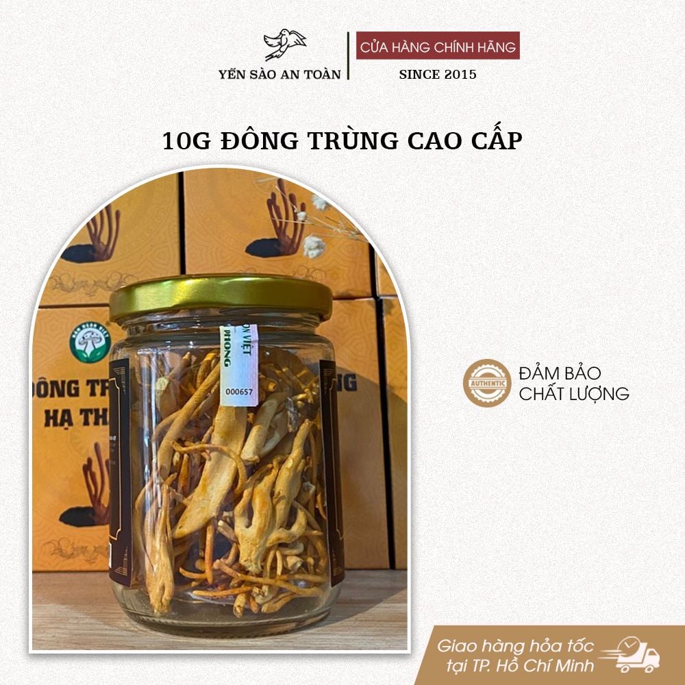 Hộp 10g Đông Trùng Hạ Thảo sấy thăng hoa giữ trọn dinh dưỡng