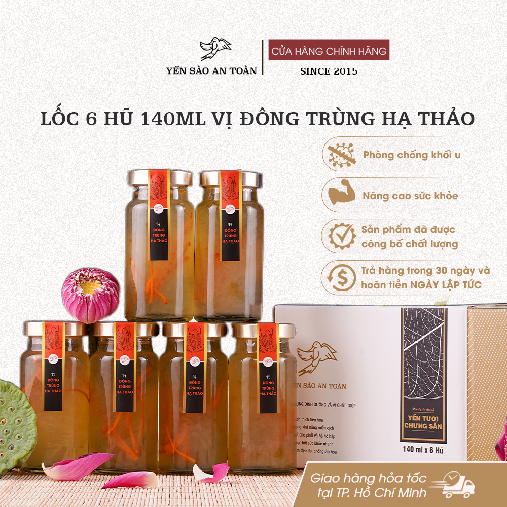 Lốc 6 hũ 140ml vị Đông Trùng Hạ Thảo