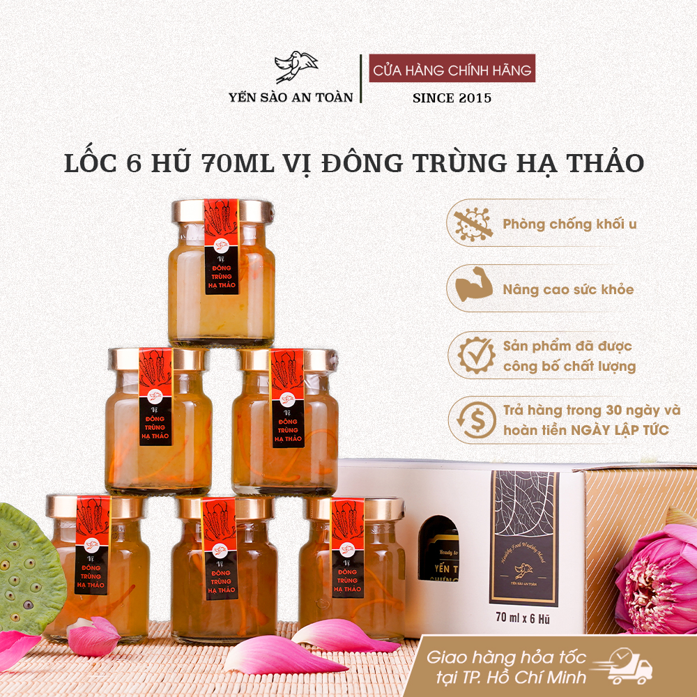 Lốc 6 hũ 70ml vị Đông Trùng Hạ Thảo