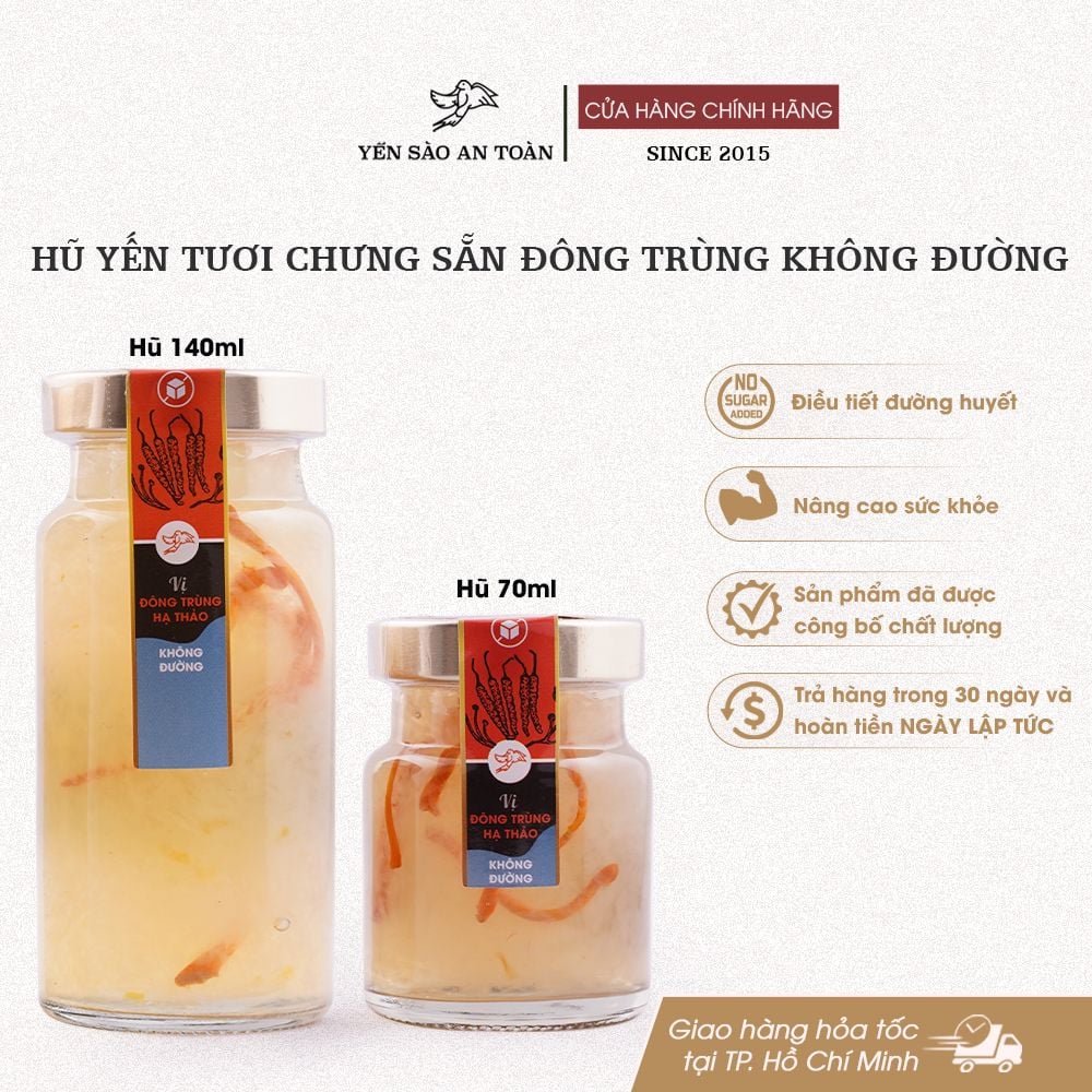 Yến chưng sẵn 10 vị hũ 140ml đậm đặc yến tươi từ Yến Sào An Toàn