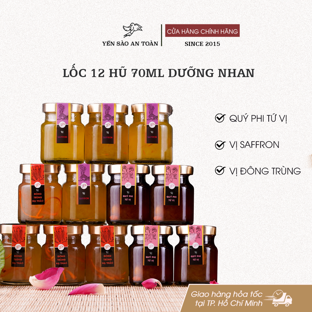 Lốc 12 hũ 70ml 3 vị Dưỡng Nhan