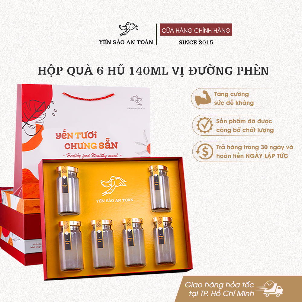 Hộp quà 6 hũ 140ml vị Truyền Thống - Đỏ Đại Cát