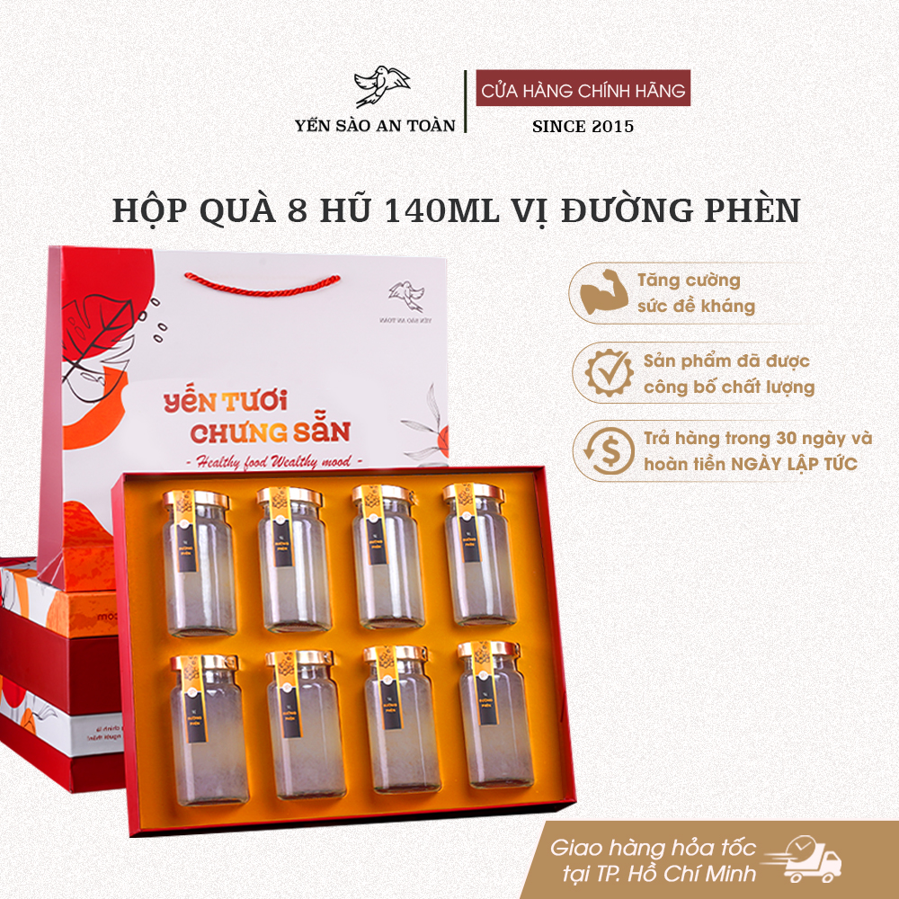 Hộp quà 8 hũ 140ml vị Truyền Thống - Đỏ Đại Cát