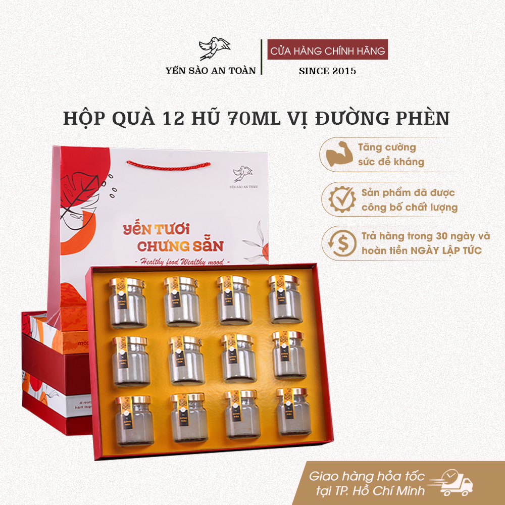 Hộp quà 12 hũ 70ml vị Truyền Thống - Đỏ Đại Cát