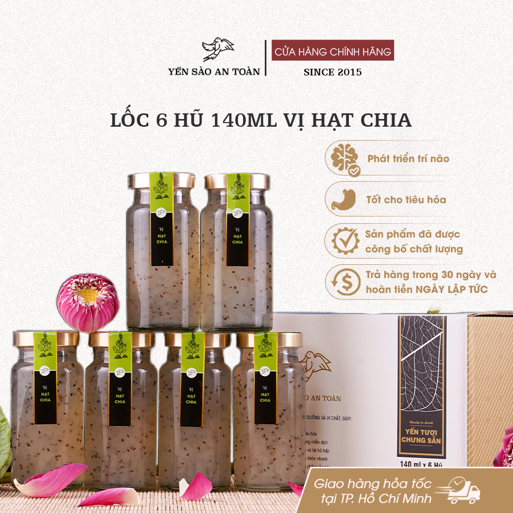 Lốc 6 hũ 140ml vị Hạt Chia