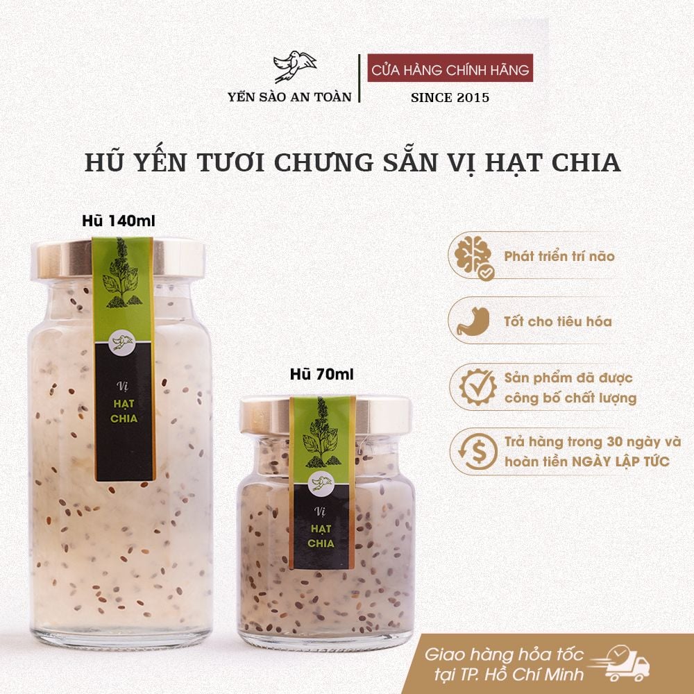Yến chưng sẵn 10 vị hũ 140ml đậm đặc yến tươi từ Yến Sào An Toàn