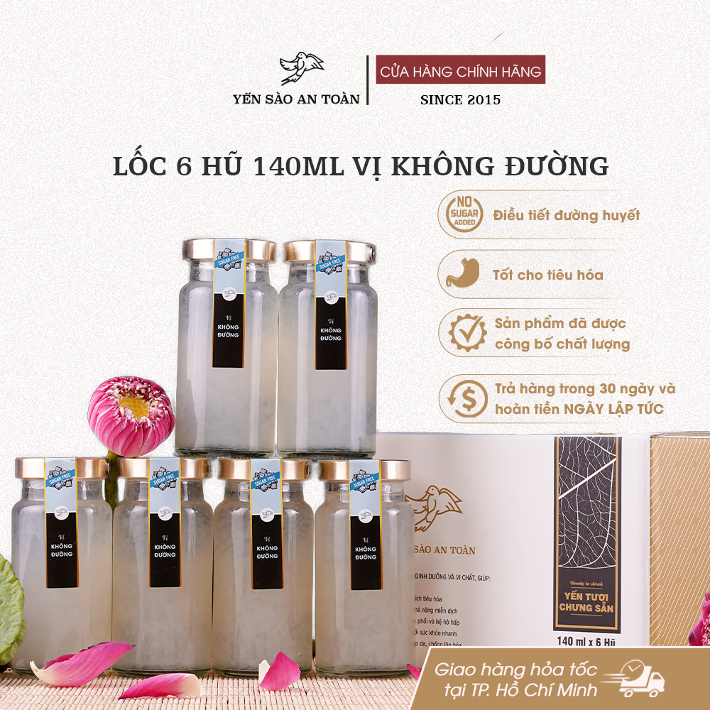 Lốc 6 hũ 140ml vị Không Đường