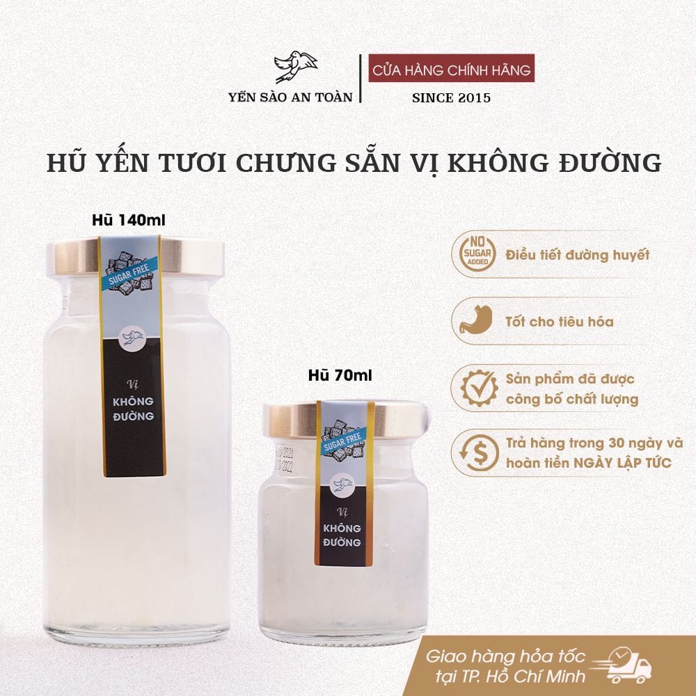 Yến chưng sẵn 10 vị hũ 140ml đậm đặc yến tươi từ Yến Sào An Toàn