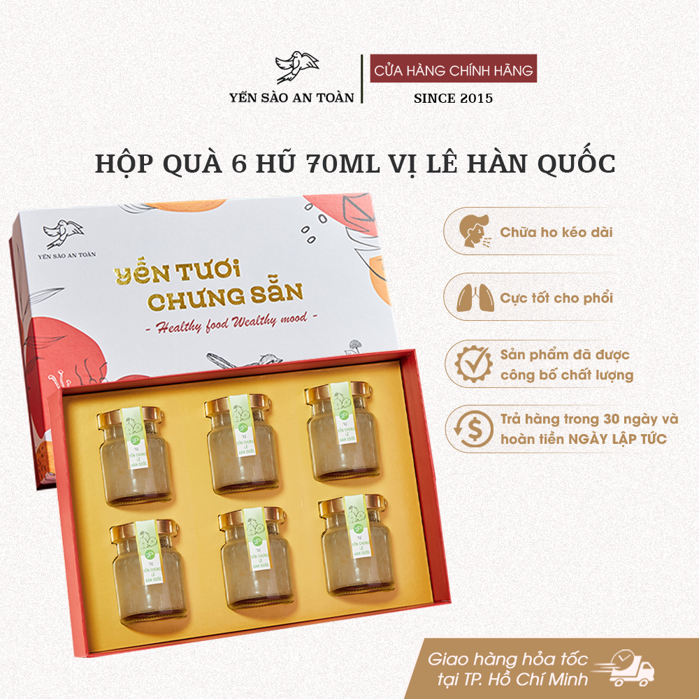 Hộp quà 6 hũ 70ml vị Lê Hàn Quốc - Đỏ Đại Cát