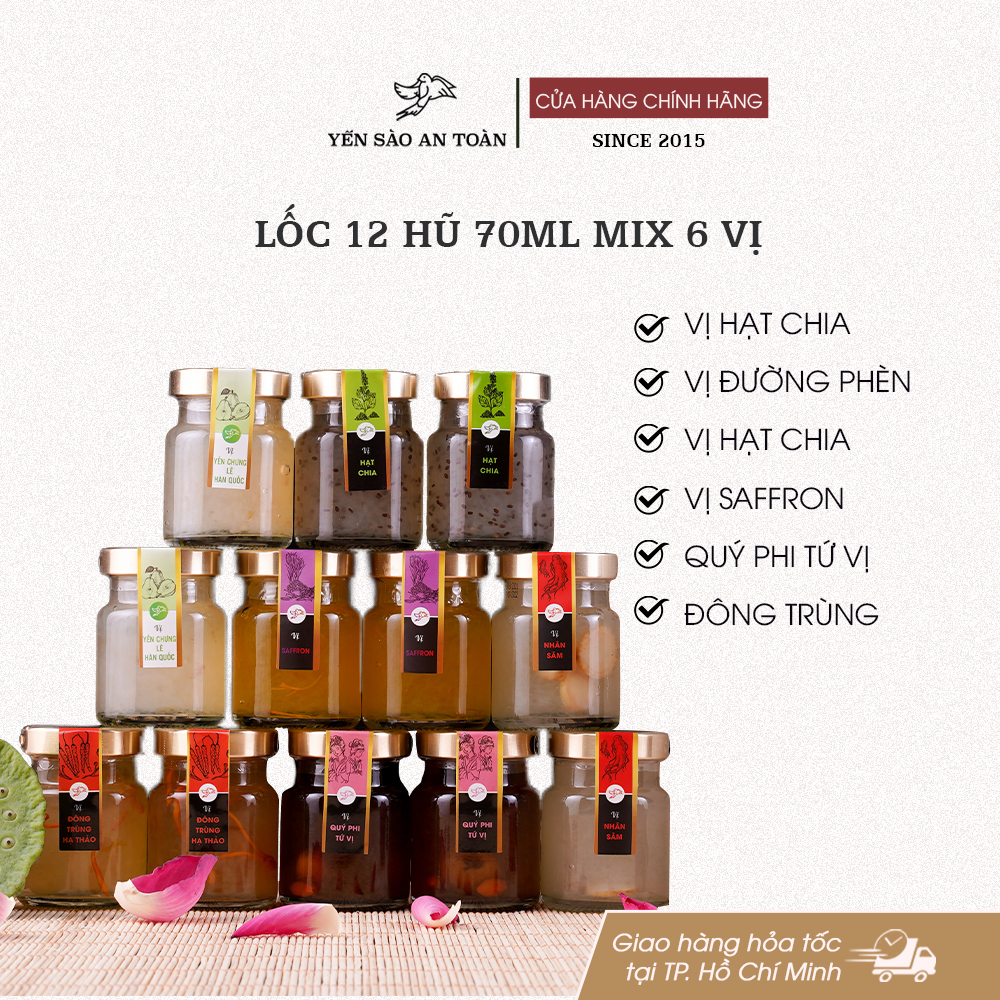 Lốc 12 hũ 70ml 6 vị Best Seller