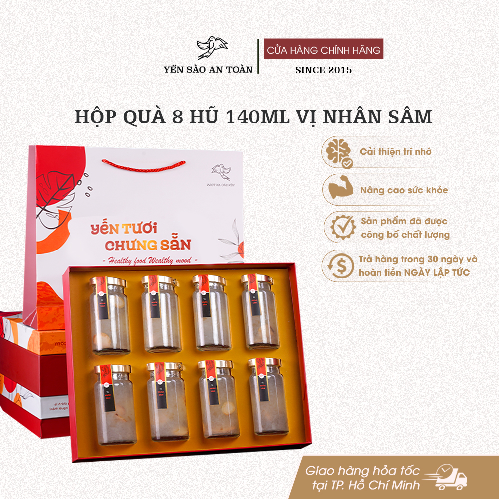 Hộp quà 8 hũ 140ml vị Nhân Sâm - Đỏ Đại Cát