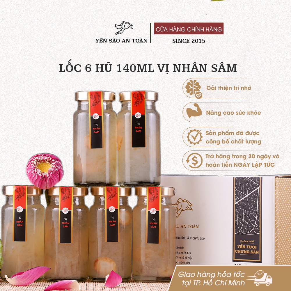 Lốc 6 hũ 140ml vị Nhân Sâm