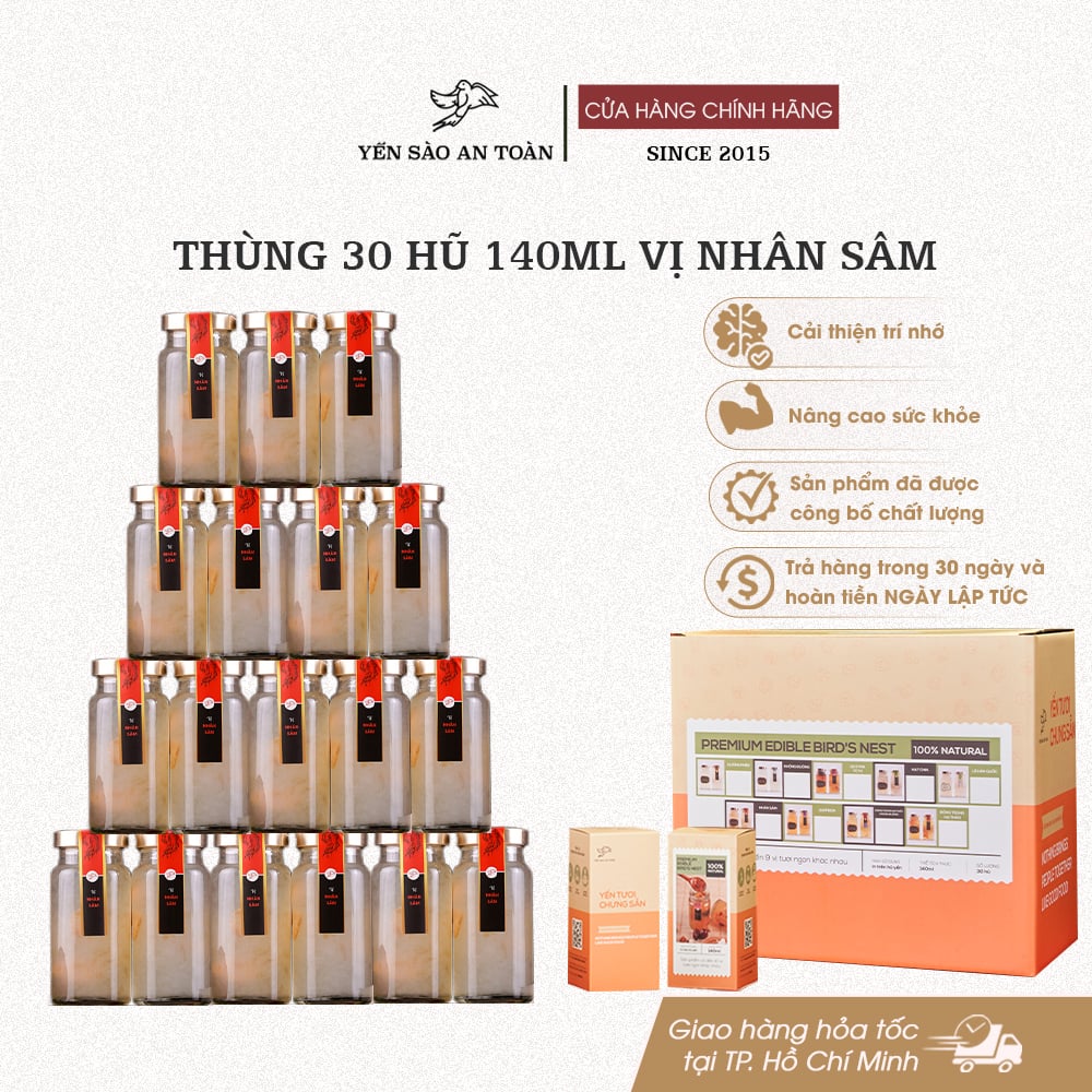 Thùng 30 hũ 140ml vị Nhân Sâm