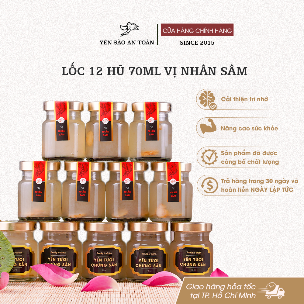 Lốc 12 hũ 70ml vị Nhân Sâm