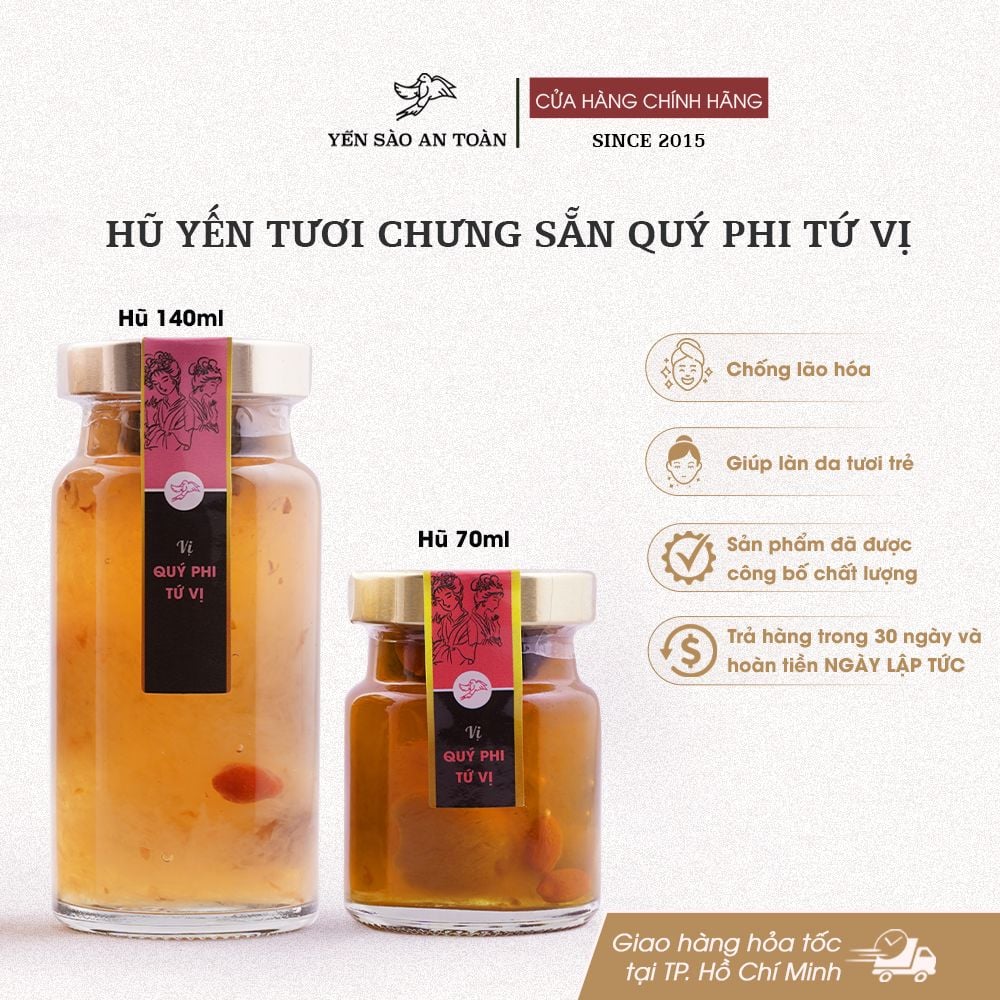 Yến chưng sẵn 10 vị hũ 140ml đậm đặc yến tươi từ Yến Sào An Toàn