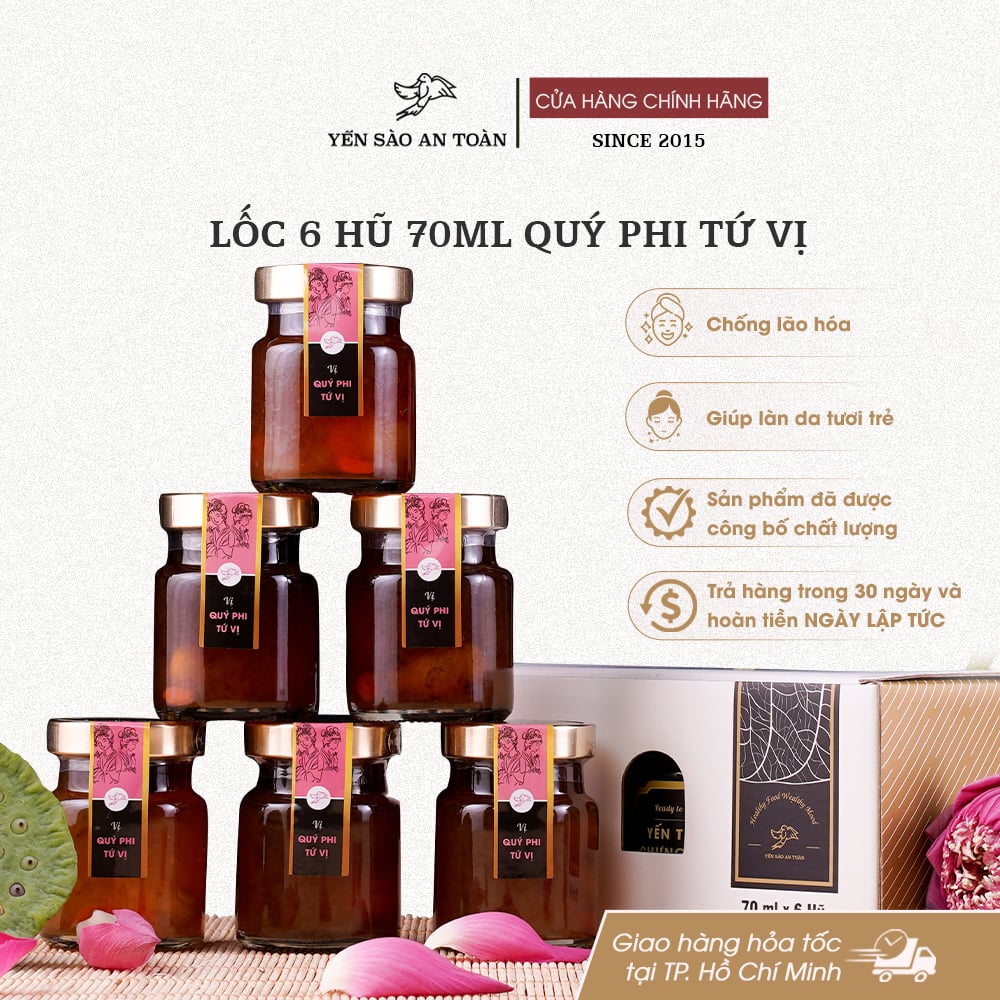 Lốc 6 hũ 70ml vị Quý Phi Tứ Vị