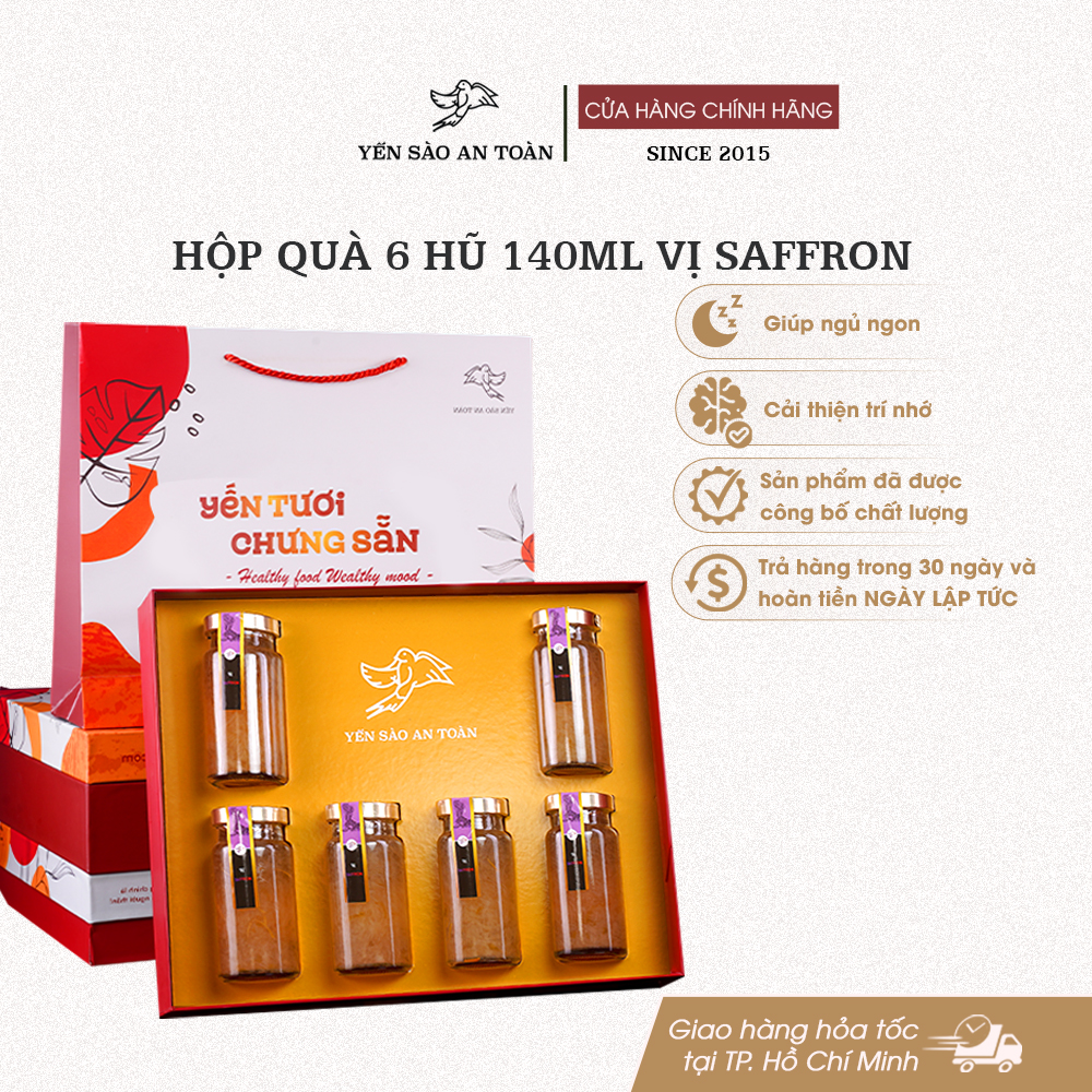 Hộp quà 6 hũ 140ml vị Saffron - Đỏ Đại Cát