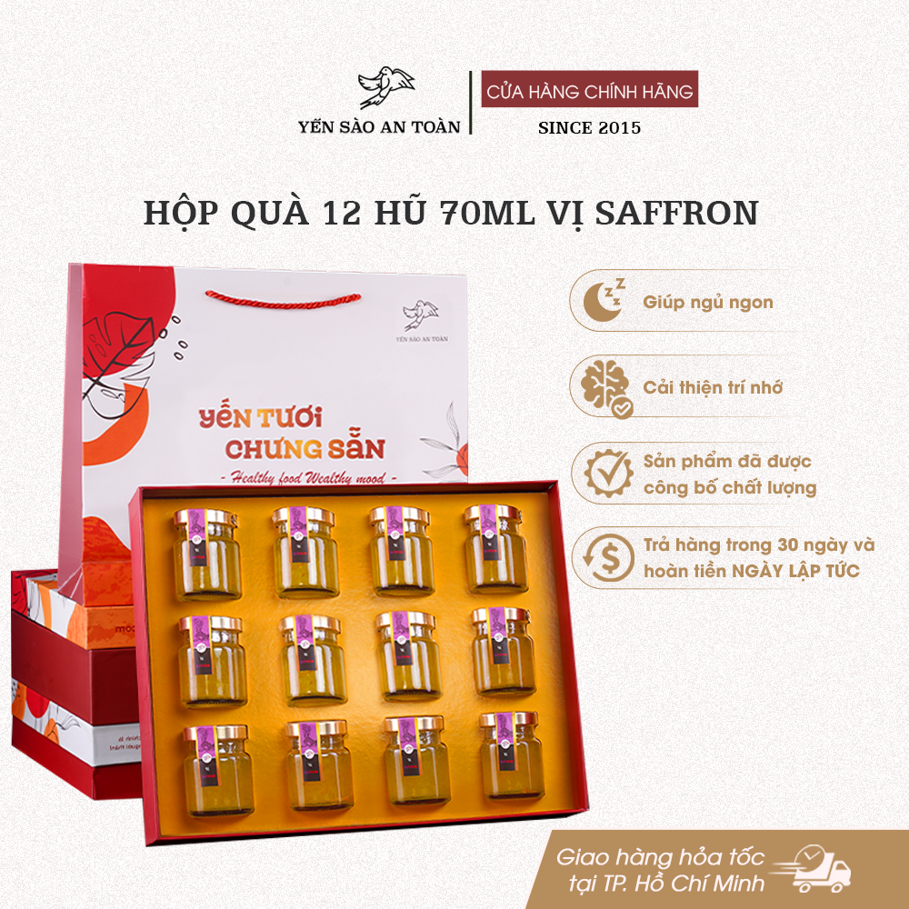 Hộp quà 12 hũ 70ml vị Saffron - Đỏ Đại Cát