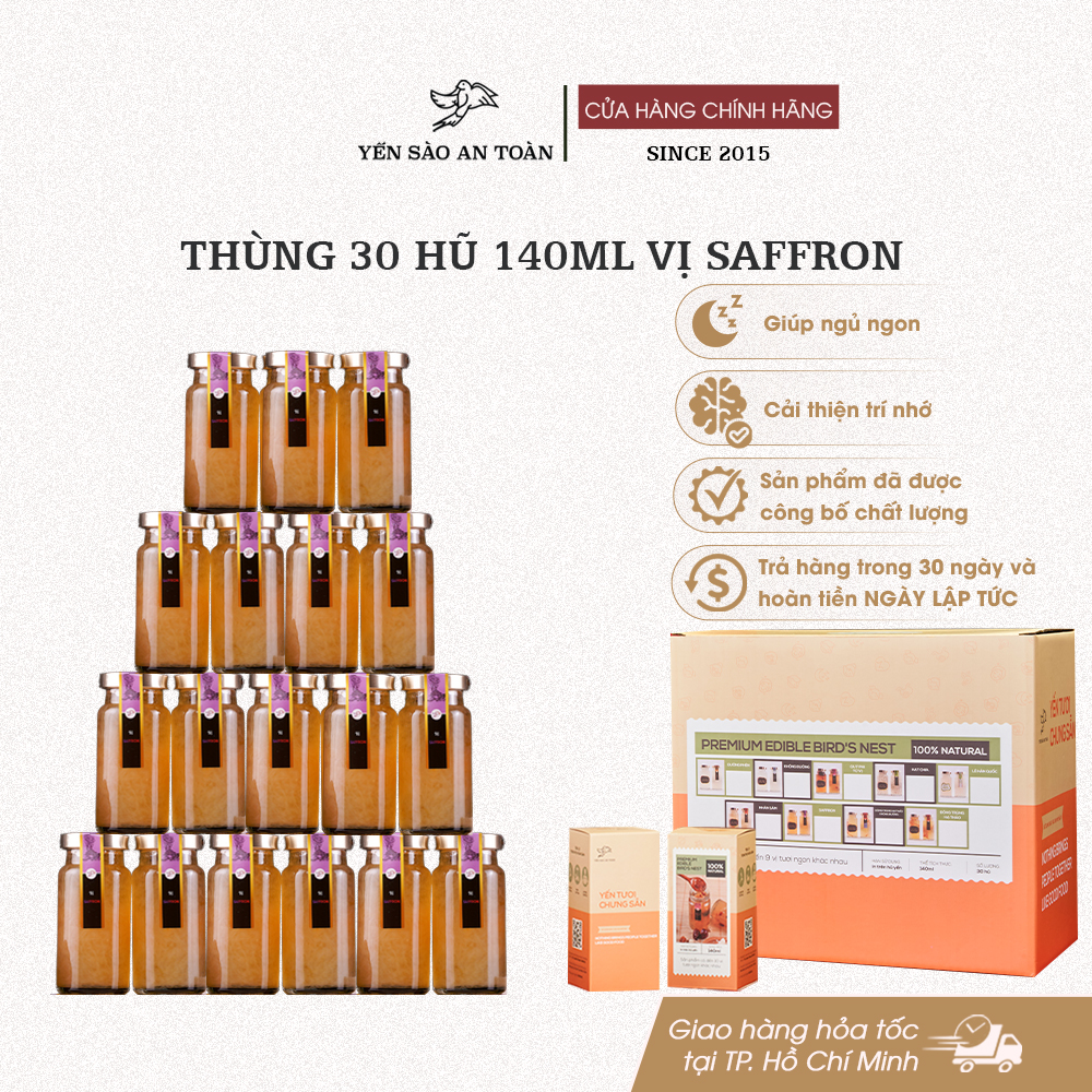 Thùng 30 hũ 140ml vị Saffron