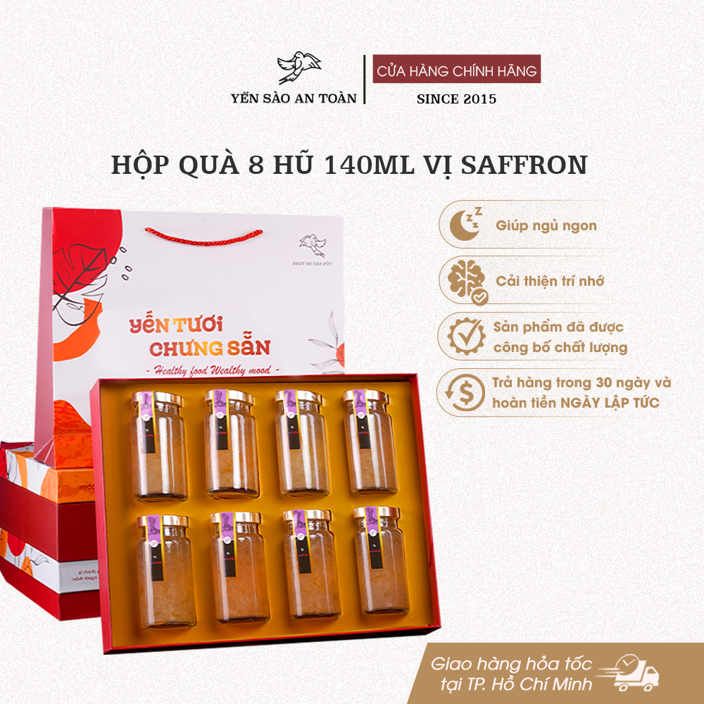 Hộp quà 8 hũ 140ml vị Saffron - Đỏ Đại Cát