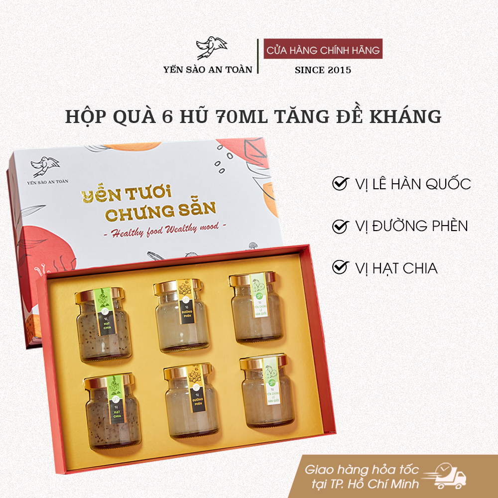 Hộp quà 6 hũ 70ml 3 vị Cho Trẻ 2 - Đỏ Đại Cát