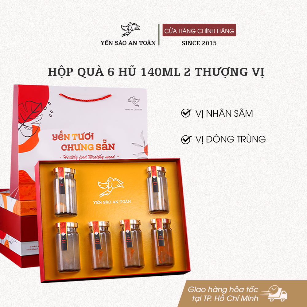 Hộp quà 6 hũ 140ml 2 Thượng Vị - Đỏ Đại Cát