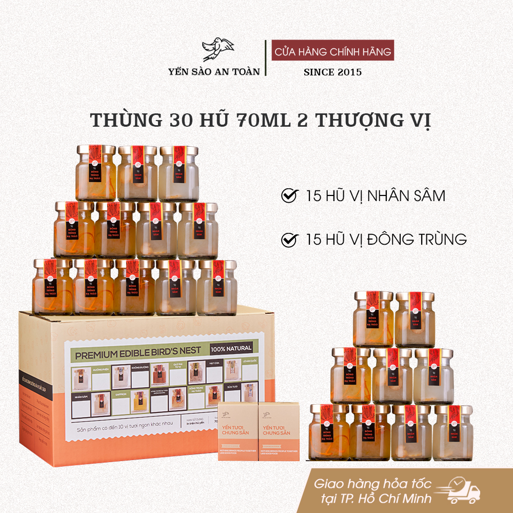 Thùng 30 hũ 70ml mix 2 Thượng Vị