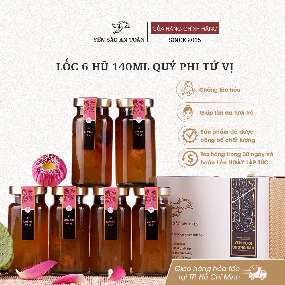 Lốc 6 hũ 140ml vị Quý Phi Tứ Vị