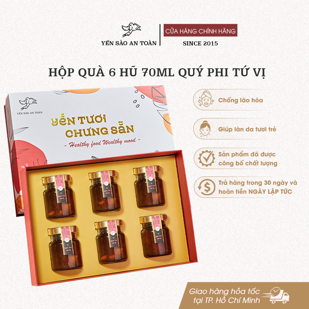 Hộp quà 6 hũ 70ml vị Quý Phi Tứ Vị - Đỏ Đại Cát