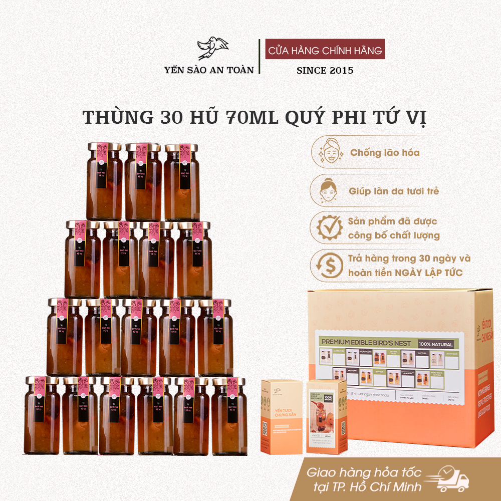 Thùng 30 hũ 140ml vị Quý Phi Tứ Vị