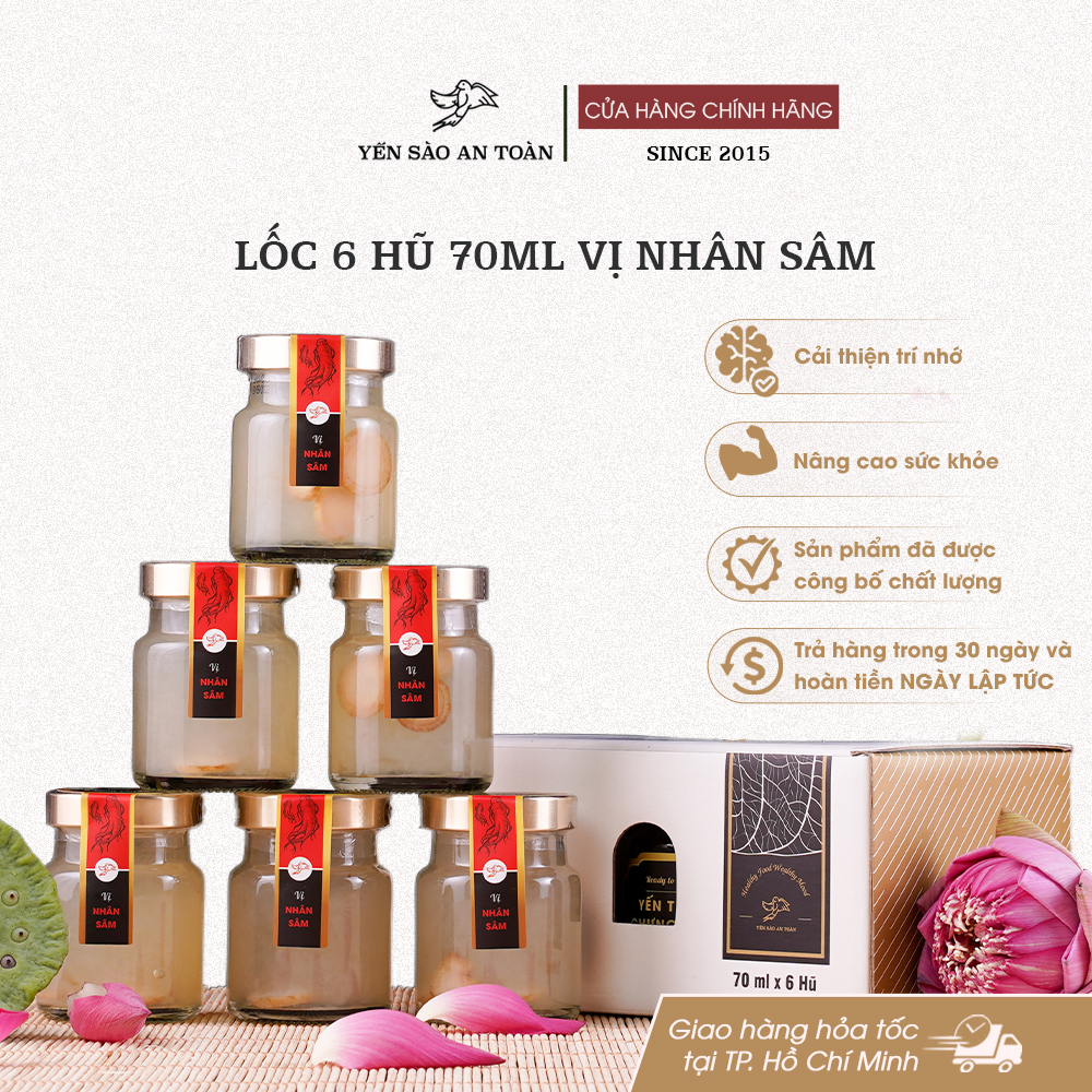 Lốc 6 hũ 70ml vị Nhân Sâm