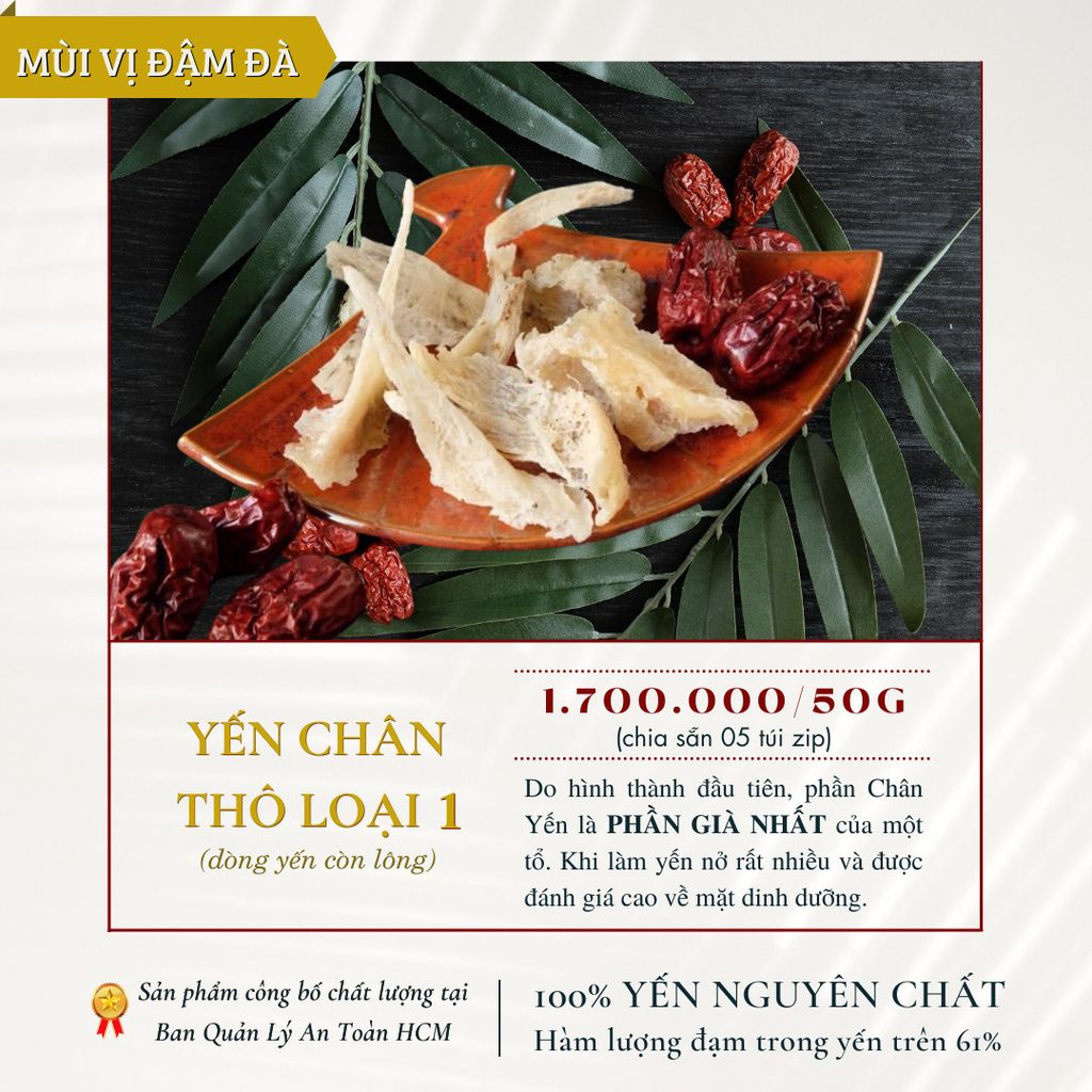 Chân Yến Thô Loại 1
