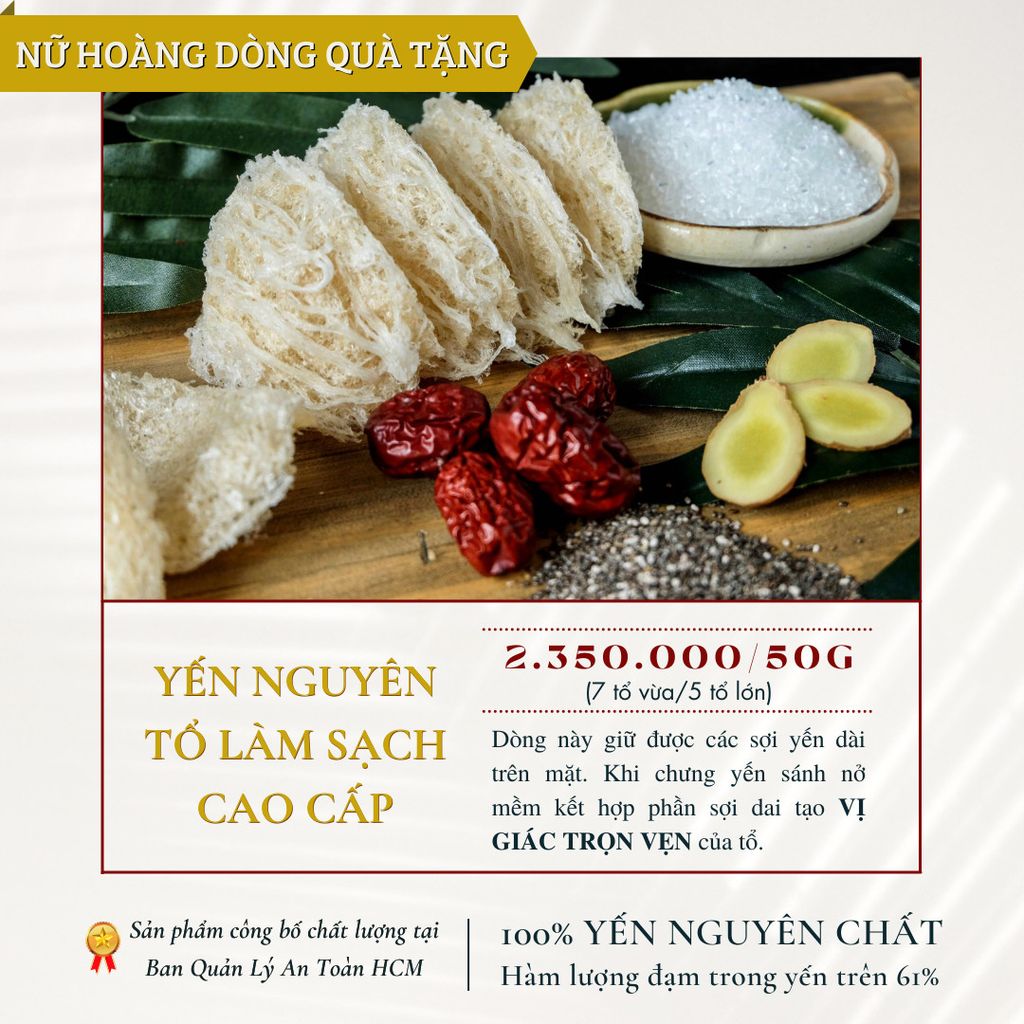 Yến Nguyên Tổ Làm Sạch Cao Cấp