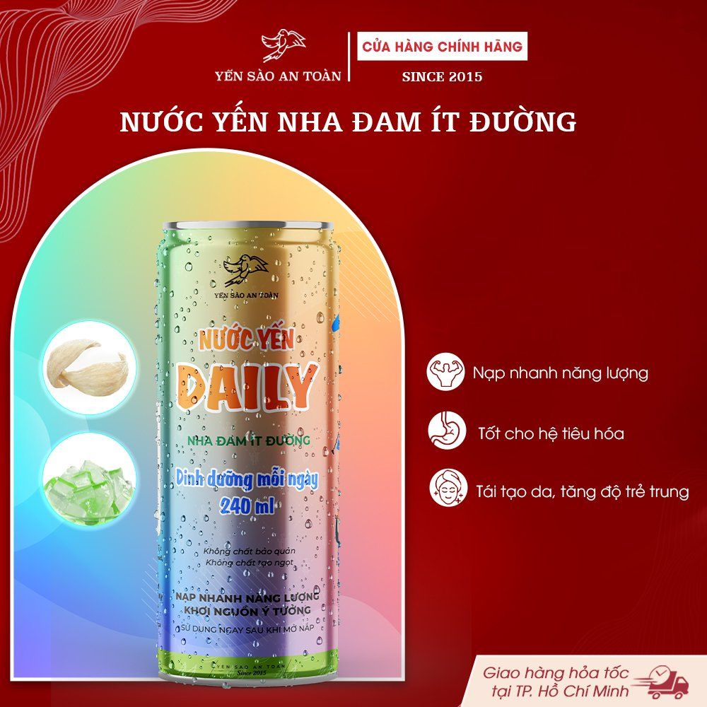 Yến nước lon 240ml - dinh dưỡng mỗi ngày
