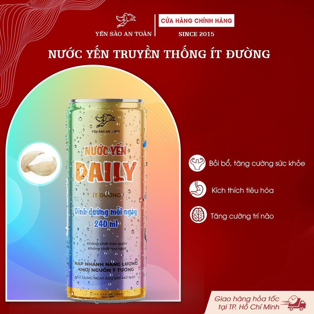 Yến nước lon 240ml - dinh dưỡng mỗi ngày