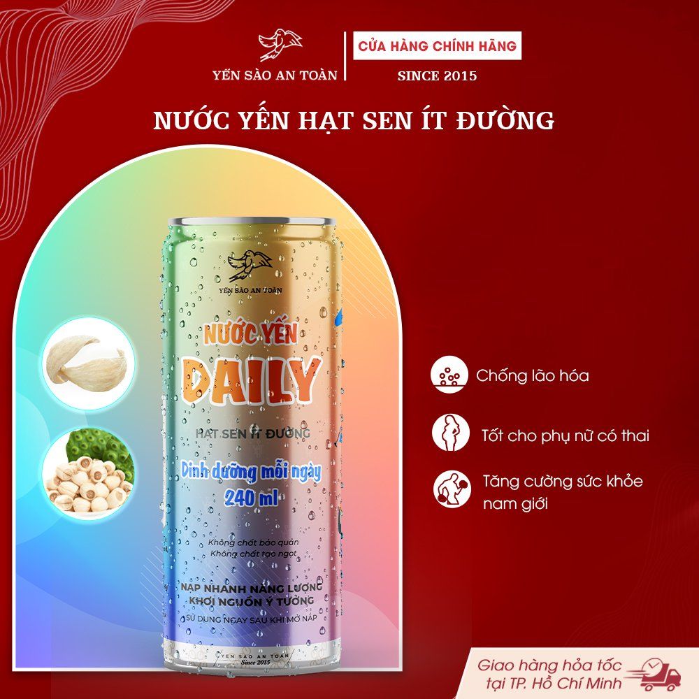 Yến nước lon 240ml - dinh dưỡng mỗi ngày