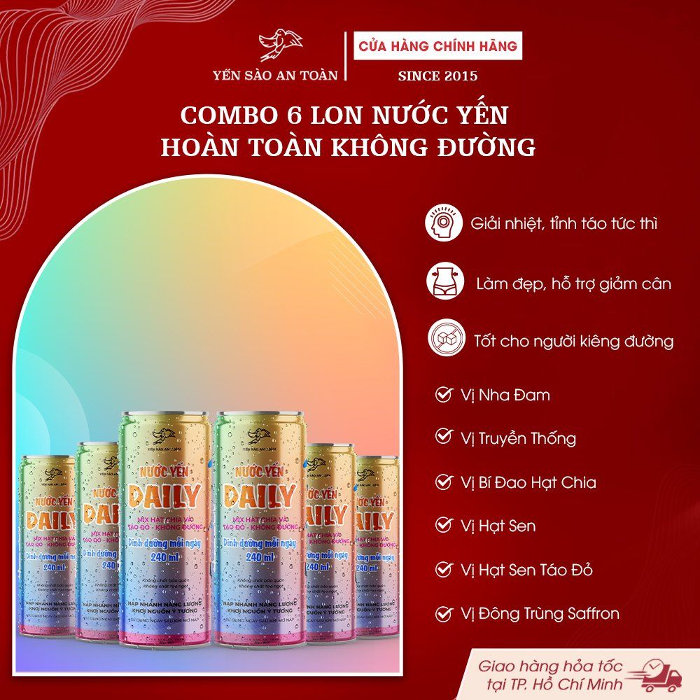 Yến nước lon 240ml - dinh dưỡng mỗi ngày