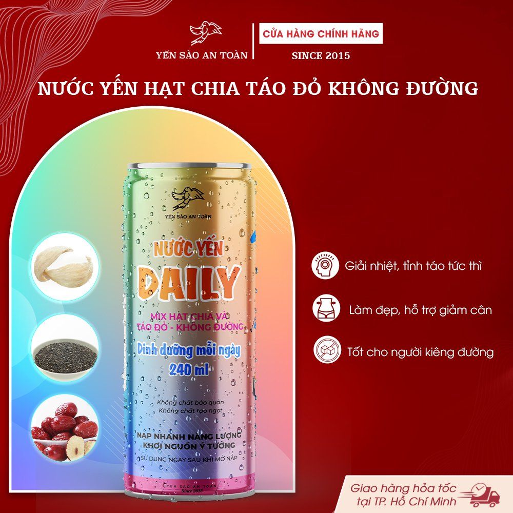 Yến nước lon 240ml - dinh dưỡng mỗi ngày