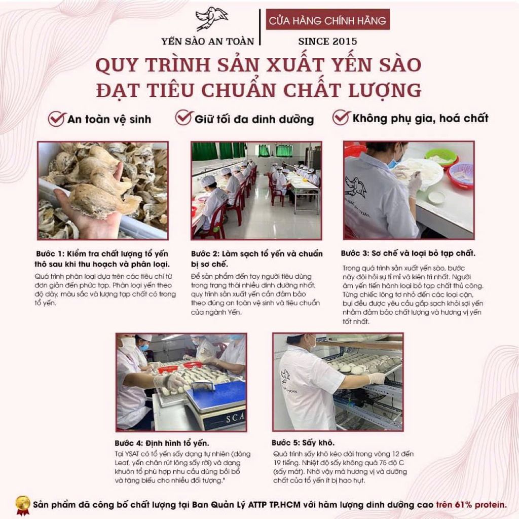 Tổ Yến Làm Sạch Dạng Tròn - 100% sợi THƯỢNG HẠNG