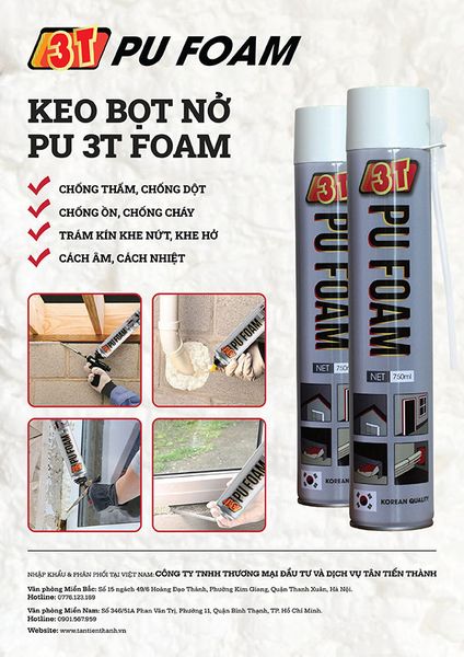 Keo bọt nở PU Foam 3T