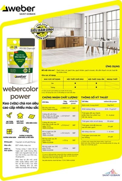 Keo chà ron weber PO-116 Charcoal