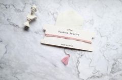 Choker Trơn Dây Cài Đính Tua Rua - Đen