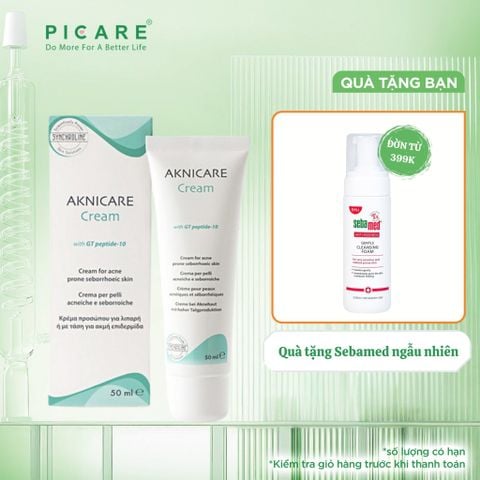 Kem kiểm soát giảm tăng tiết bã nhờn và dưỡng ẩm cho da mụn giảm mụn sưng viêm Aknicare Cream 50ml