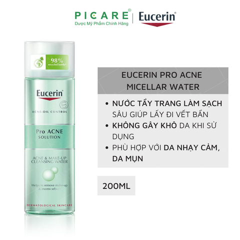 Nước Tẩy Trang Dành Cho Da Mụn Eucerin Pro Acne Make Up Cleansing Water 200ml - 87926