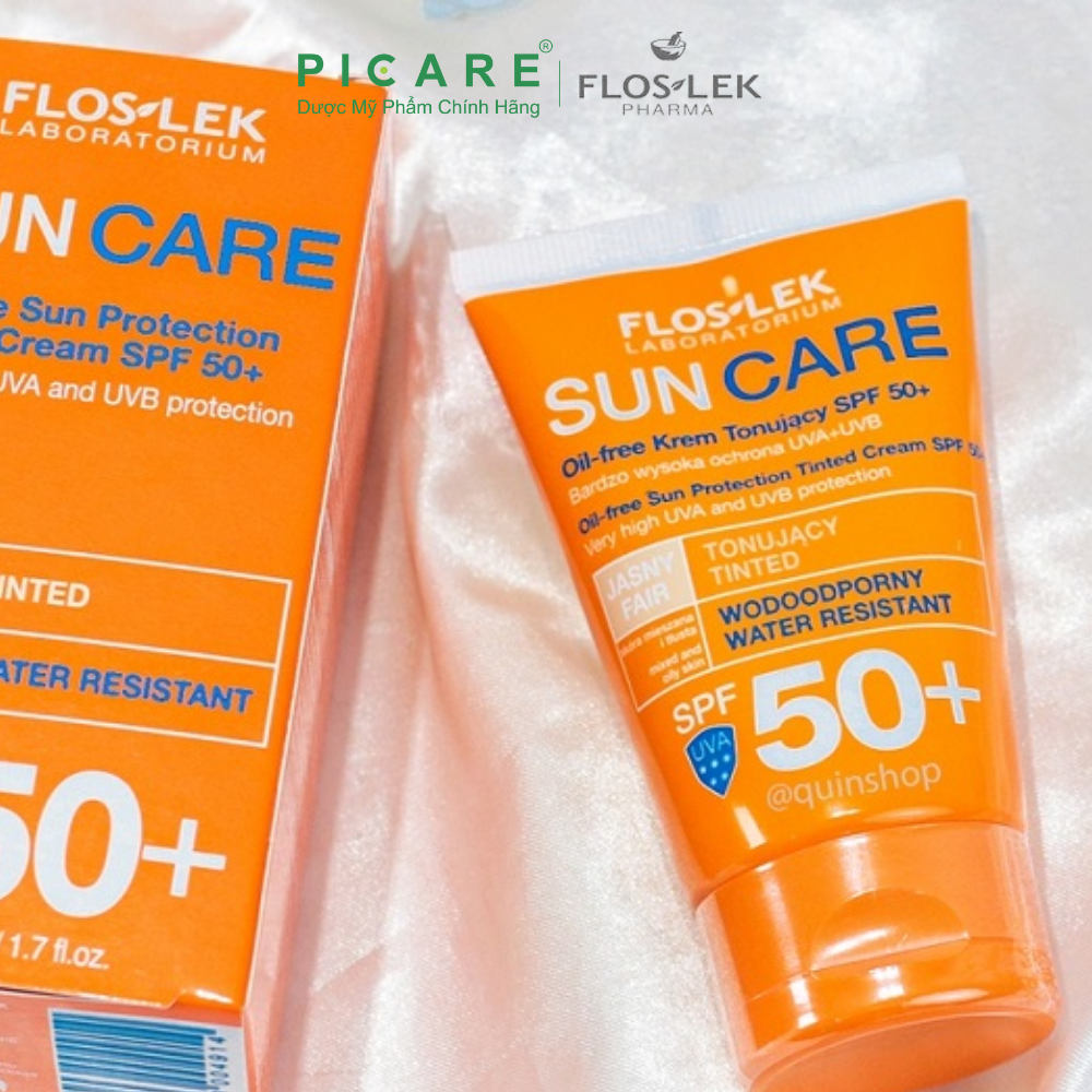 Kem Chống Nắng Bảo Vệ Da Floslek Oil Free Sun Protection Tinted Cream SPF50+ 50ml