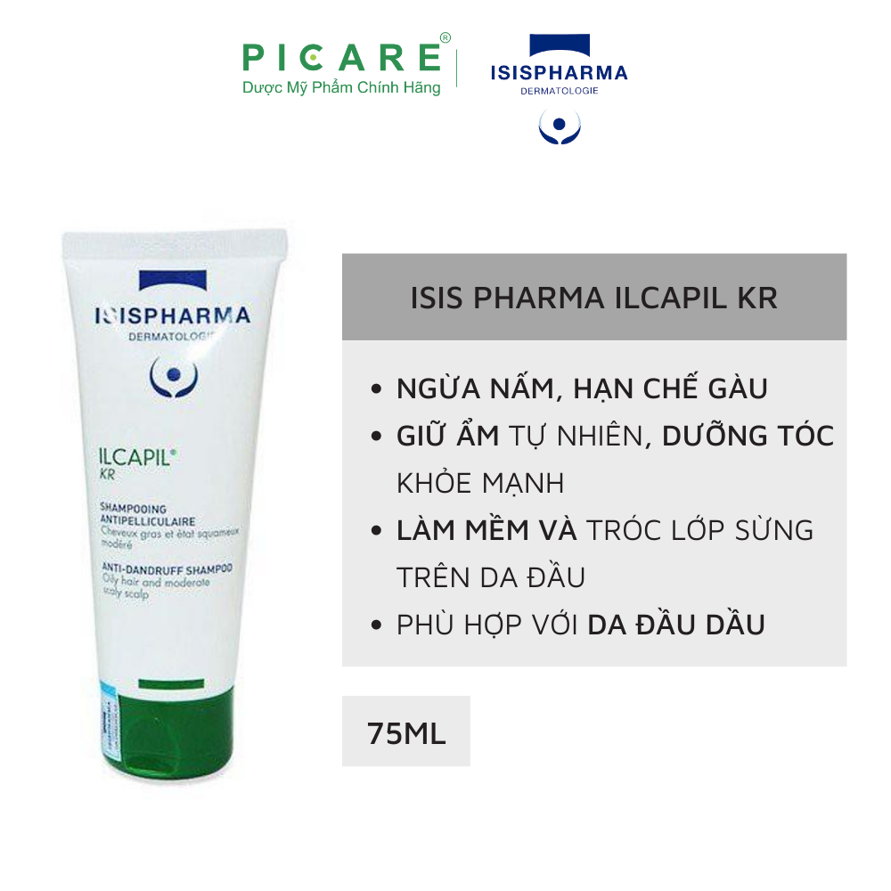 Dầu Gội Giảm Gàu, Giảm Rụng Tóc Và Dưỡng Tóc Isis Pharma ILCAPIL KR 75ml