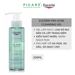 Sữa Rửa Mặt Dành Cho Da Nhờn Mụn Dạng Gel Eucerin Pro Acne Cleasing Gel 200ml - 88970