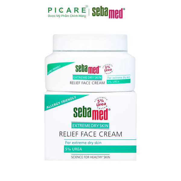 Kem Dưỡng Ẩm Dành Cho Da Khô, Nhạy Cảm Sebamed Extreme Dry Skin Relief Face Cream 5% Urea 50ml