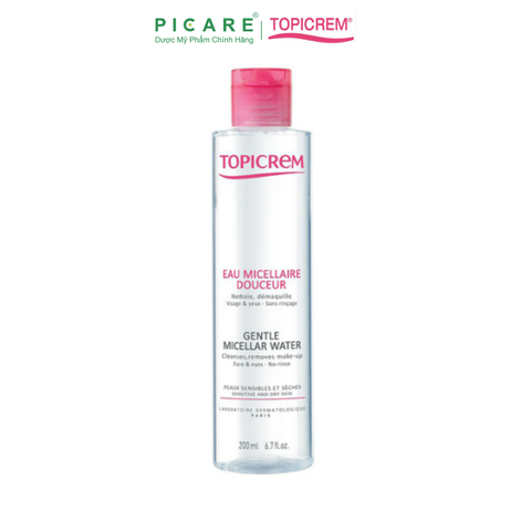 Nước Tẩy Trang Giúp Làm Sạch Nhẹ Nhàng Và Dưỡng Ẩm Dành Da Mặt Và Da Vùng Mắt Topicrem Gentle Micellar Water 200ml