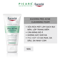 Sữa Rửa Mặt Tạo Bọt Cho Da Mụn Eucerin Pro Acne Solution Gentle Cleansing Foam 50ml - 98360